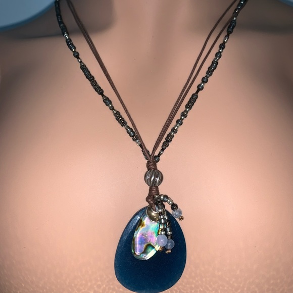 Vintage Silpada “Indigo Mood” Blue Quartz Sterling Bead Necklace - Picture 5 of 11